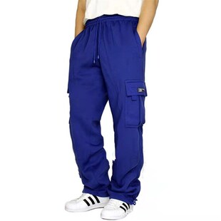 Mens Relaxed Workwear Pants with Drawstring MultiPockets and
