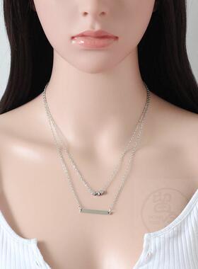 。Simple  natural and personalized multi-layer Pendant Neckl