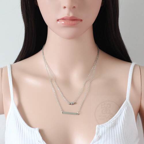 。Simple  natural and personalized multi-layer Pendant Neckl