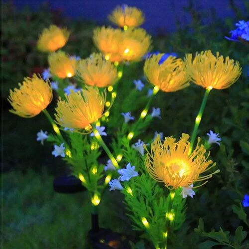 2PC solar powered shore flower ground plug-in lamp, outdoor