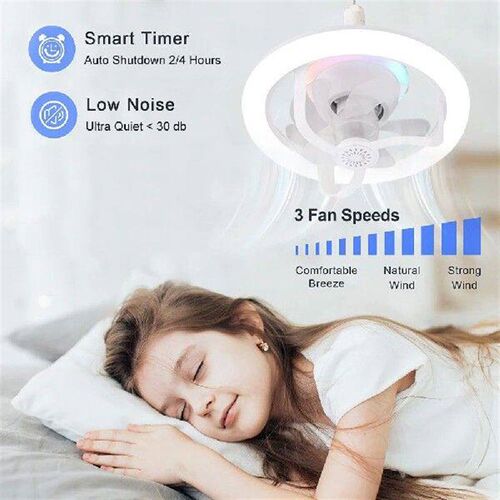 360  Rotating Ceiling Fan Light  E27 Intelligent Fan With