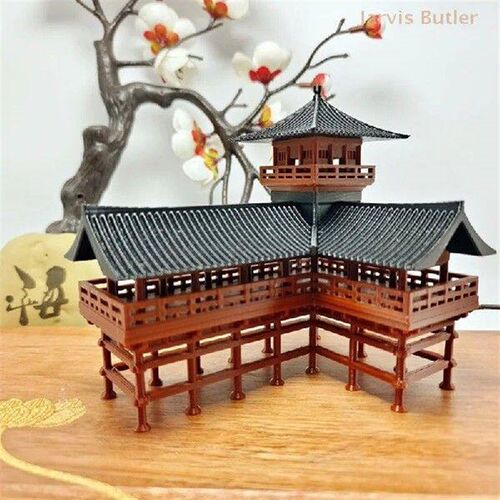 Chinese Belvedere Statue Ancient Building Model Japanese