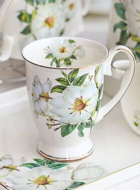 300ML, bone china funny coffee mugs, porcelain floral painti