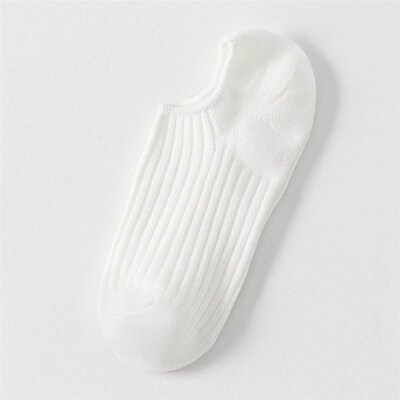 Double Needle Solid Color Boat Socks Womens Summer Thin Fas