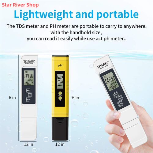 2Pcs TDS Meter Digital Water Tester Digital 0.0-14.0 PH Mete