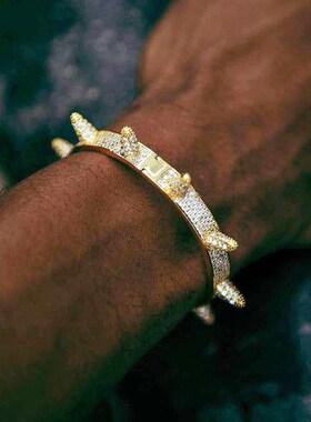 Spike Pointed Zircon Mens Rap Brlet Hip Hop New Brlet