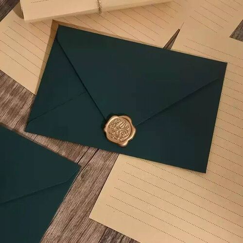 5ps Thik Green Envelopes 250g High-grade Paper Envelopes Let