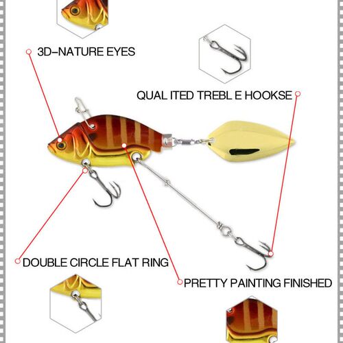 Fishing Lures Wobble Rotating Metal Vib Vibration Bait Winte