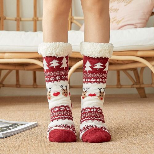 Christmas Women Warm Fuzzy Socks Female Soft Knitted Thermal