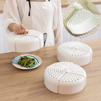 Foldable Microwave Food Cover Plastic Anti-mosquito Breathab