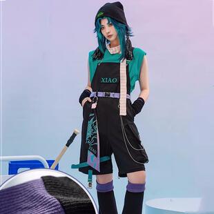 原神Xiao女装COS服 全罩式COS服装 原神角色COSPLAY 可调整尺寸CO