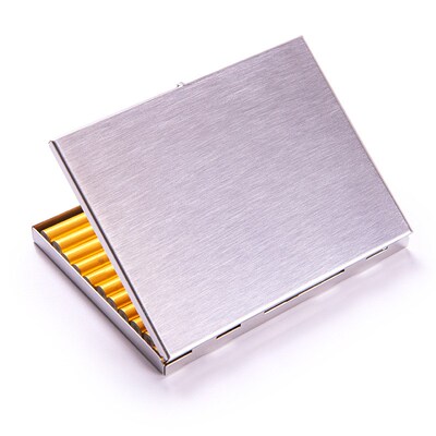 Ultra Thin Stainless Steel Moisture Cigarette Box Case +Clip