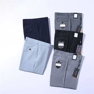 New Stetch Non-ironing Mens Pants Navy Blue Black Grey Ligh