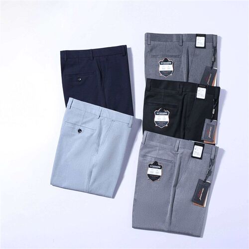 New Stetch Non-ironing Mens Pants Navy Blue Black Grey Ligh