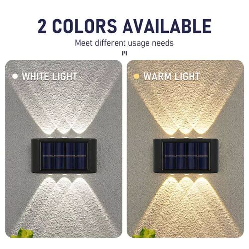 16/12/10/8/6/4/2 LED Solar Wall Lamp Outdoor Waterproof Up a