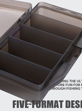 5 Grids Compartments Organizer Container Visible Plastic Fis