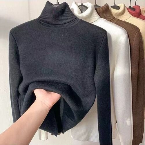 Women Turtleneck Sweater Autumn Winter Elegant Thick Warm Lo