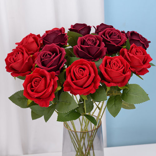 51cm Artificial Flower Flannel Rose Fake Flower Wedding Home