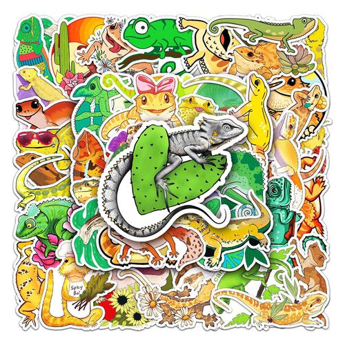 50 lizard animal cartoon suitcase stickers Personality trend