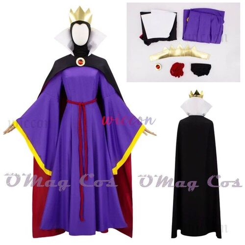 Snow Cos White Evil Queen Cosplay Costume with Crown Evil Qu