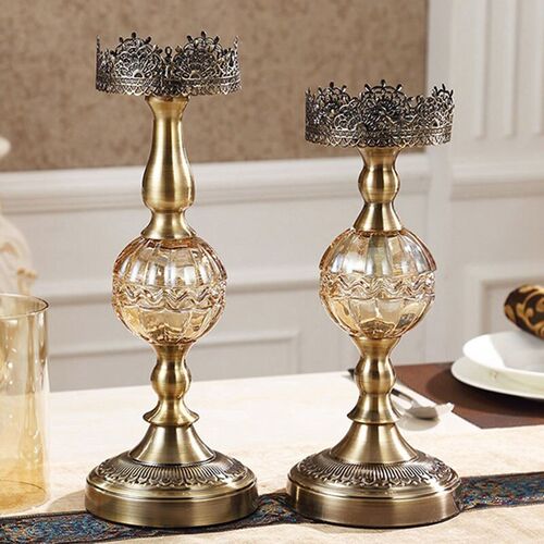 Hot Metal Glass Candle Stand Holders Decoration Metal