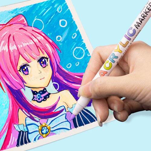 18/60Color Acrylic Paint Pens Brush Marker Pen for Artist Ro
