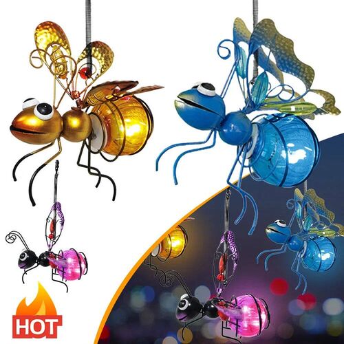 Solar Powered Hanging Bug Light Metal Hanging Flying Insects