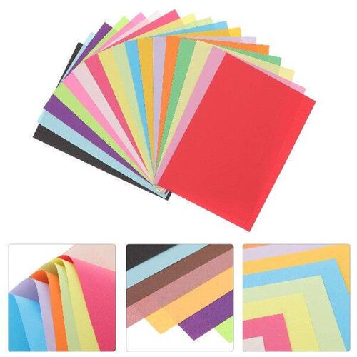 100 PCS Cutting Papers Handmade DIY Crafts for Kids Colored