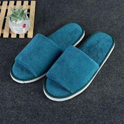 2Pairs Open Toe Disposable Slippers Thicken Fur Non-slip