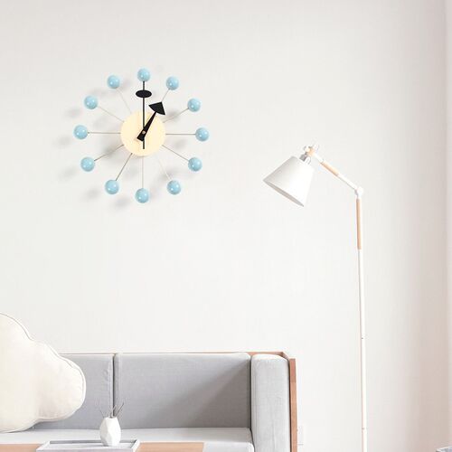 Quiet Round Ball Wood Wall Clock Home Decor Modern Design 3D