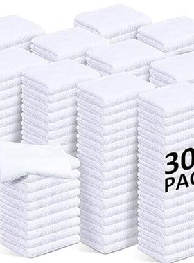 Preboun 300 Pcs 12 x 12 Inch White Cotton Terry Cleaning