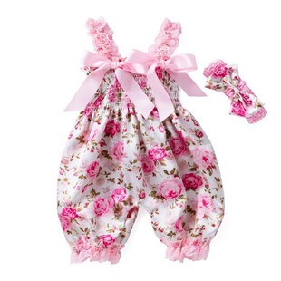 New Girls Summer Backless Romper Baby Lace-up Bloomer Jumpsu