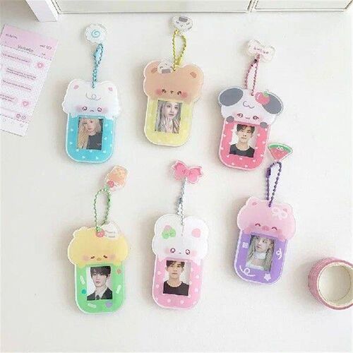 Lovely 1 Inch Mini Photo Keychain Frame Acrylic Lovely
