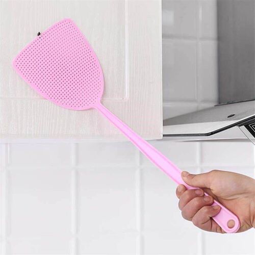 Colorful Long-Handle Plastic Fly Swatter, Manual Insect Swat