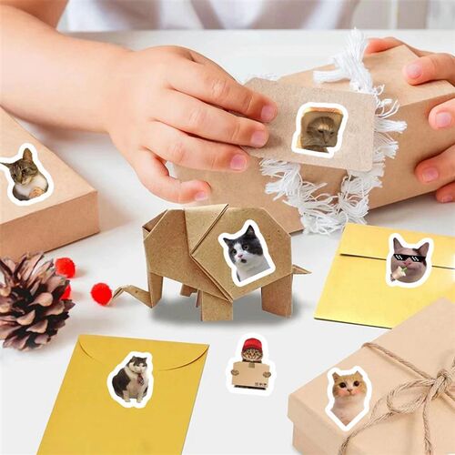 100-500pcs Cartoon Meme Cat Stickers For School Reward Stick