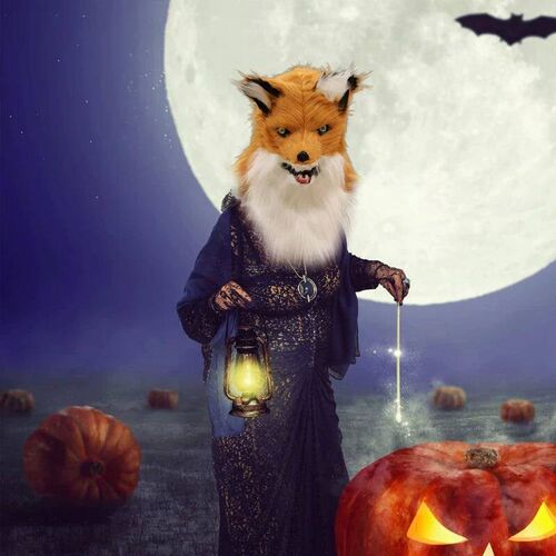 Movable Mouth Fox Mask Halloween Costume Cosplay Party