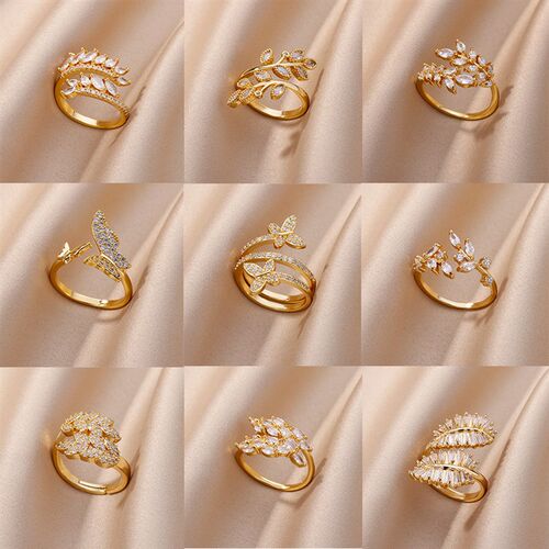 Fashion Zircon Stainless Steel Rings For Women Eternity Prom