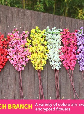 1/3/5pcs Artificial Peach Blossom Branch Spring Plum Cherry