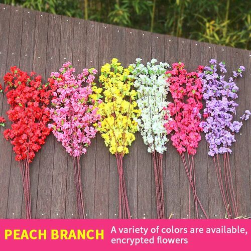 1/3/5pcs Artificial Peach Blossom Branch Spring Plum Cherry