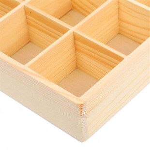 Wooden Display Box 30-compartment Sock Organizer