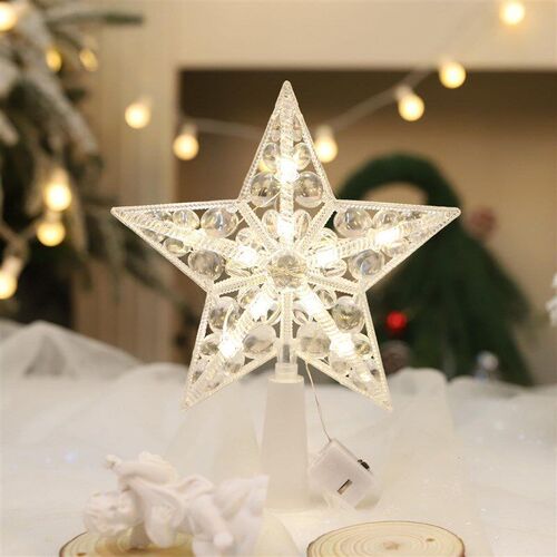 New Christmas Tree Top Star with Lights圣诞新款带灯树顶星