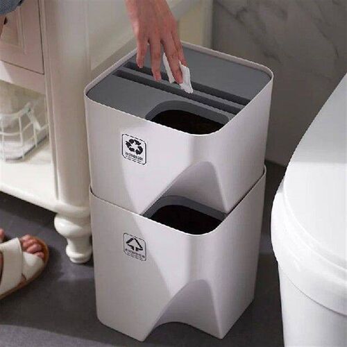 Stackable trash can creative with lid kitchen waste bin