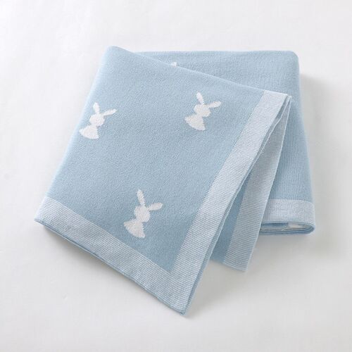 Newborn Baby Blanket Cotton Knitted Infant Bed Sleeping Cove