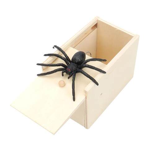 Spider Prank Box Wooden Fun Surprise Happy Box Gags Practica