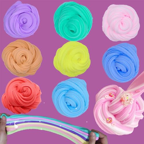 8 Pack Butter Slime Kit for Kids Two-Toned Colorful Stress R