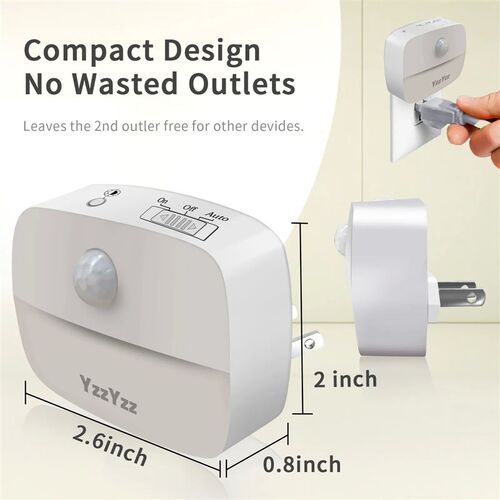 LED Night Light Motion Sensor EU US Plug Lamp Nightlights Fo