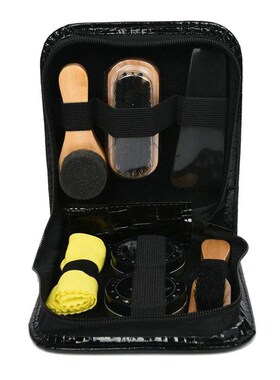 Polish Shoe Brush Kit Natural Polishing Shine Applicators Cl