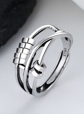 Anxiety Ring Adjustable Opening Women Men Fidget Ring With B