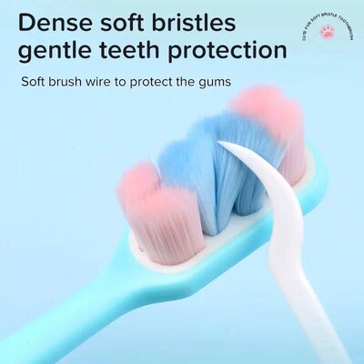 4Packs Cartoon Cat Claw Extra Soft Bristles Toothbrush Coupl