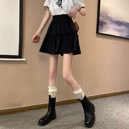 Summer New Style White Skirt with Elasticized Waist and Eleg